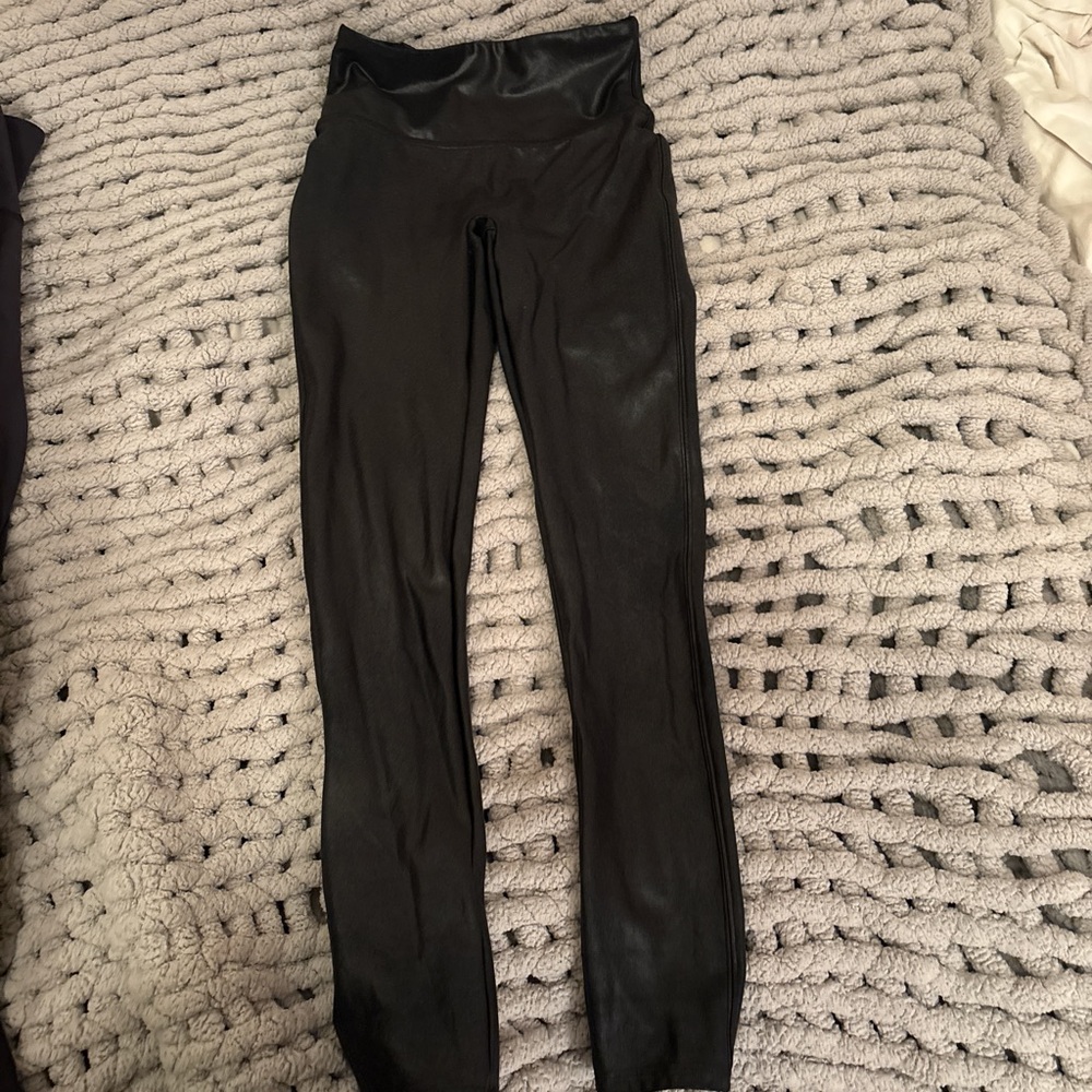 Spanx Black leather High-Waisted Leggings